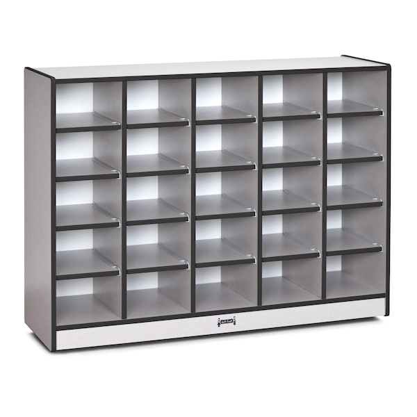Jonti-Craft Rainbow Accents 25 Cubbie-Tray Mobile Storage, without Trays, Black 0425JCWW180 - main